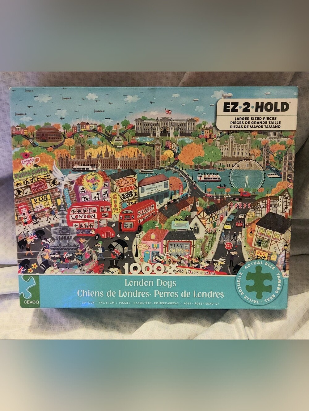 Ceaco "London Dogs" - 1000 Piece Puzzle - EZ 2 HOLD LARGER SIZED PIECES